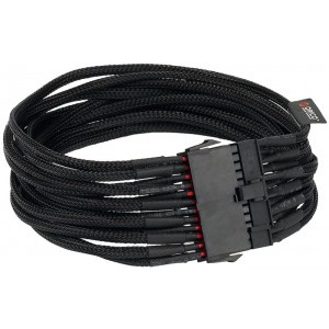 Orico 24-pin ATX Male - 20+4-pin ATX Female, 0.45m, negru sleeved