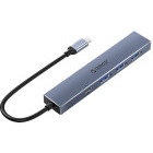 Hub USB Orico DHY-3U1C, 1x USB-C, 3x USB 3.2 Gen2 Grey