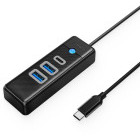 Hub USB Orico PWC2U-C3, 2x USB 3.0, 1x USB-C, Black