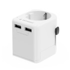 Priza/prelungitor Gembird 1x Schuko, 2x USB-A 12W, 10A, White