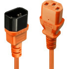 Cablu componente LINDY IEC320/C13 Female - IEC320/C14 Male, 0.5m, portocaliu