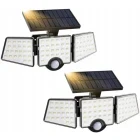 Lepro Lampa solara LED DW, 14 W, 1200 lumeni, 6500K, IP65, Senzor de miscare, 2 buc