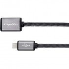 Cablu periferice Kruger&Matz USB 2.0 Female tip A - microUSB 2.0 Male tip B, 1m, negru