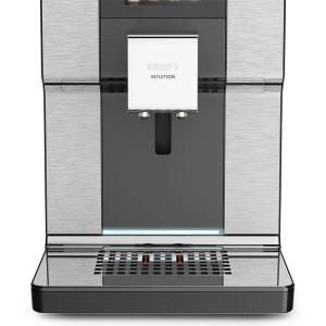 Krups automat Intuition Experience EA876D10, 17 retete, 4 profiluri de utilizatori, 4 trepte de tarie a cafelei, Negru/ argintiu, 1550W, 15bar, 3L, Argintiu-Negru