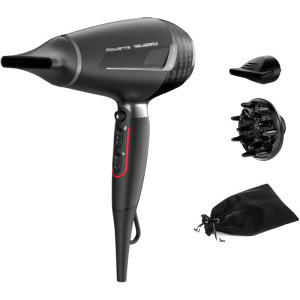 Uscator de par Rowenta x Karl Lagerfeld Pro Stylist CV888LF0, 2200W, Negru/Gri