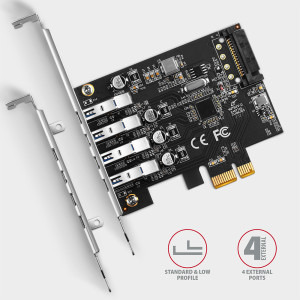 AXAGON PCEU-43RS 1x PCI-E - 4x USB 3.0