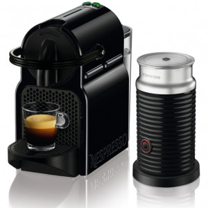 Nespresso by De'Longhi Inissia, 1260W, 19 bari, 0.7L, Negru + Aparat pentru spumare lapte Aeroccino
