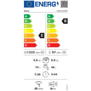 Bosch WNA144V0BY, 9 kg spalare, 5 kg uscare, 1400 RPM, Clasa B, EcoSilence Drive, AutoDry, Alb