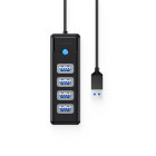 Hub USB Orico PW4U-U3, 4x USB 3.0, Negru