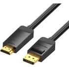 Cablu video Vention DisplayPort Male - HDMI Male, 2 m, Negru