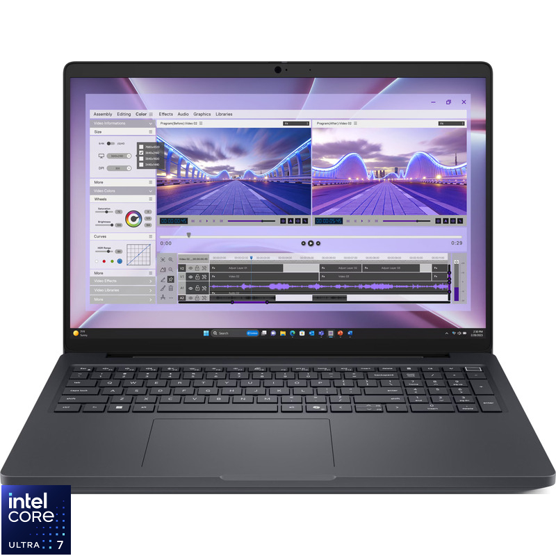 Laptop DELL 16'' Pro Max 16 MC16250, FHD+, Procesor Intel® Core™ Ultra 7 265H (24M Cache, up to 5.30 GHz), 16GB DDR5, 512GB SSD, RTX PRO 500 Blackwell 6GB, Win 11 Pro, 3Yr ProSupport
