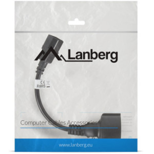 Lanberg Cablu adaptor Schuko Female - IEC320/C14 Male, 0.2m, negru