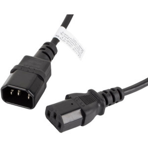 Cablu componente Lanberg IEC320/C14 Male - IEC320/C13 Female, 1.8m, negru