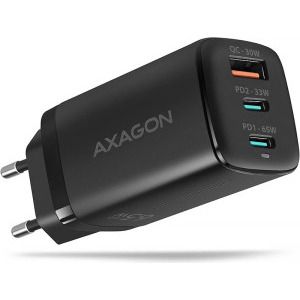Incarcator retea AXAGON ACU-DPQ65, 2x USB-C, 1x USB, PD/QC 65W, GaN, Black