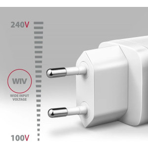 AXAGON ACU-PQ20W, 1x USB-C, 1x USB, PD3.0/QC4+, 20W, White