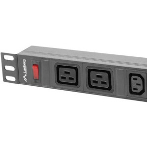 Lanberg PDU PDU-02I1908I-0200-C20-BK 8x IEC C13, 2x IEC C19, 16A, 2m, Black