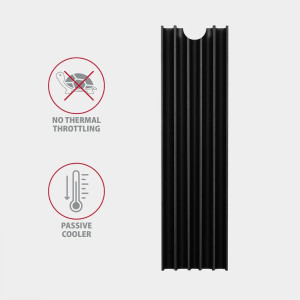 AXAGON Cooler Pasiv CLR-M2L10, Pentru M.2 SSD 80mm, Aluminiu, paduri termice silicon incluse, inaltime 10mm