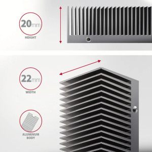 AXAGON Cooler Pasiv CLR-M2XT, Pentru M.2 SSD 80mm, Aluminiu, paduri termice incluse, inaltime 24mm