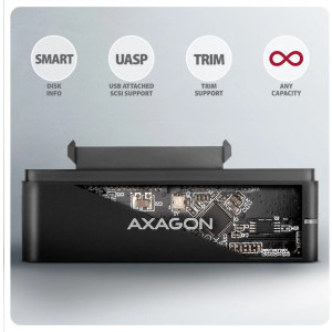 AXAGON ADSA-FPX 1x USB 3.2 Gen 2 tip C Male - 1x SATA III 2.5/3.5 inch SSD/HDD Female, 0.6m, negru