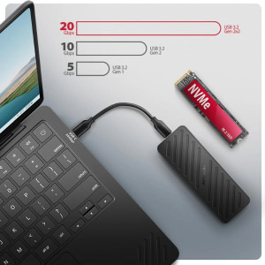 AXAGON EEM2-20G USB-C 20Gbps M.2 NVMe Black