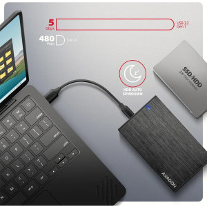 AXAGON EE25-XA6C 2.5 inch USB-C 3.2 Gen 1 Black