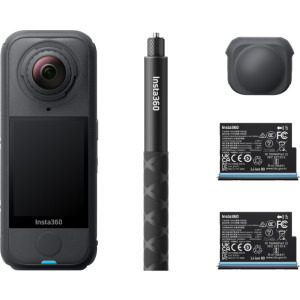 Camera video actiune Insta360 X4 Air Graphite Black Starter Bundle