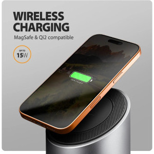 AXAGON HMC-WL9 Docking Station USB-C 10Gbps, 9-in-1, Wireless Charging 15W, 100W Power Delivery, 1x HDMI 4K, 1x DisplayPort 4K, Gigabit LAN