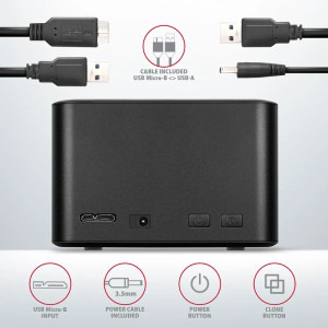 AXAGON ADSA-D25 Dual 2.5 inch SATA USB 3.2 Gen 1 Silver