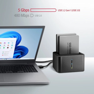 AXAGON ADSA-D25 Dual 2.5 inch SATA USB 3.2 Gen 1 Silver