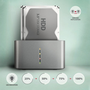 AXAGON ADSA-DC Dual Clone USB-C 3.2 Gen 1 Silver