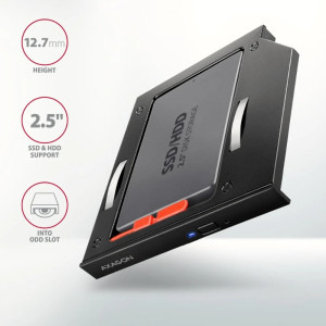 AXAGON HDD/SSD RSS-CD12, pentru unitati optice de tipul 12.7 mm