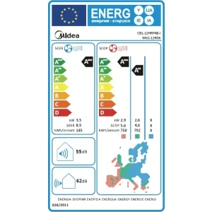 Midea Breezeless E, Gama 2026, 12000 BTU, Clasa A+++/A++, Wi-Fi, Inverter, Ionizare