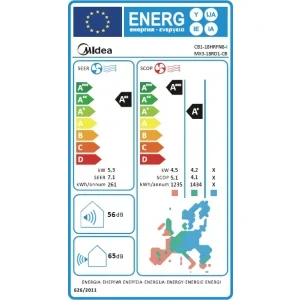 Midea Breezeless E, Gama 2026, 18000 BTU, Clasa A++/A+, Wi-Fi, Inverter, Ionizare