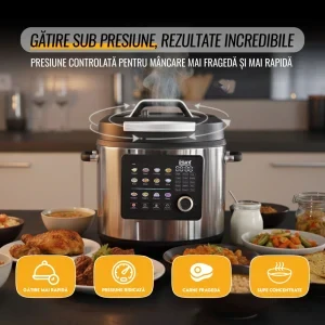 iHunt Multicooker Bro Ultra, 1300W, 8L, Argintiu/Negru