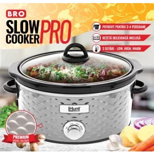 iHunt Aparat pentru gatire lenta Bro Pro, 220W, 4.2L, Argintiu