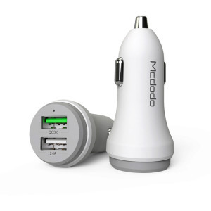 Mcdodo 1x USB QC 3.0, 1x USB 2.0, White
