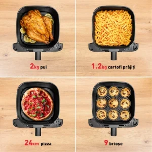 Tefal Friteuza cu aer cald Easy Fry Mega EY855D10, 2020W, 7.5L, Negru/Argintiu