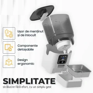 iHunt Dozator automat de hrana pentru animale Smart Pet Feeder Alb