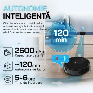 iHunt Bro Robo Clean V3, 2600 mAh, 2700Pa, 0.3L, Negru