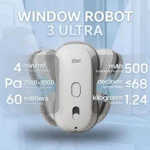 iHunt pentru geamuri Window 3 Ultra, 500 mAh, 2500Pa, Alb