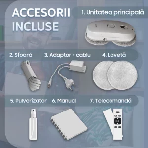 iHunt pentru geamuri Window 3 Ultra, 500 mAh, 2500Pa, Alb