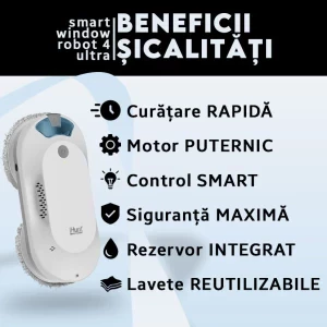 iHunt pentru geamuri Window 4 Ultra, 500 mAh, 2500Pa, Alb