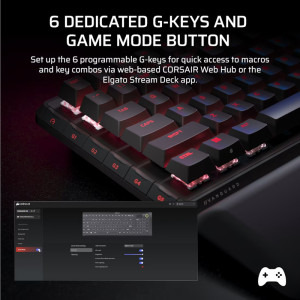 Corsair Vanguard 96 Wireless MLX Plasma Switch Mecanica + Elgato Stream Deck