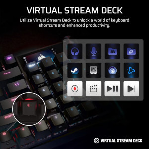 Corsair Vanguard 96 Wireless MLX Plasma Switch Mecanica + Elgato Stream Deck