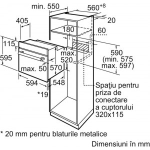 Bosch HBF154ES0, Electric, 66 L, Autocuratare catalitica, Grill, Clasa A, Inox