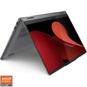 Lenovo 14'' IdeaPad 5 2-in-1 14AHP9, WUXGA IPS Touch, Procesor AMD Ryzen™ 7 8845HS (16M Cache, up to 5.1 GHz), 16GB LPDDR5X, 1TB SSD, AMD Radeon 780M, No OS, Luna Grey