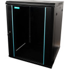 Spacer SPCW-15U-600-BK-03 15U, Wall mount, 600 x 600 mm, Glass door, Negru