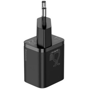 Baseus Super Si, 1x USB-C, Quick Charge 25W, Black + cablu USB-C