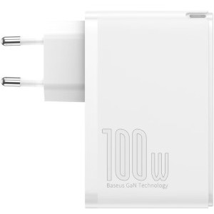 Baseus GaN2 Pro, 2x USB, 2x USB-C, Quick Charge 100W, White