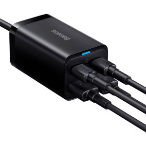 Baseus GaN3 Pro, 2x USB, 2x USB-C, Quick Charge 65W, Black
